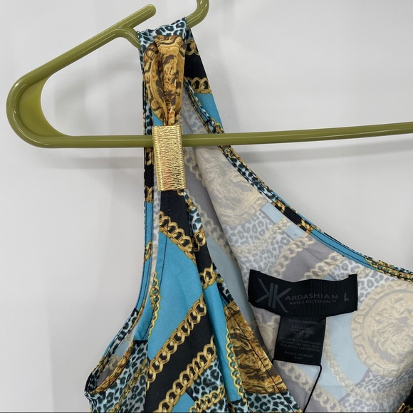 NEW! Blue Dress with Chain & Coin Print - Picture 5 of 15